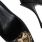 Black Leather Heart DEVOTION Pumps Shoes