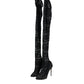 Black Stretch Socks Taormina Lace Boots Shoes