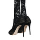 Black Stretch Socks Taormina Lace Boots Shoes