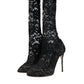 Black Stretch Socks Taormina Lace Boots Shoes