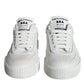White Calfskin Leather Miami Low Top Sneakers Shoes