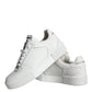 White Calfskin Leather Miami Low Top Sneakers Shoes