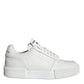 White Calfskin Leather Miami Low Top Sneakers Shoes