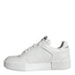 White Calfskin Leather Miami Low Top Sneakers Shoes