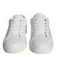 White Pink Leather Logo Classic Sneaker Shoes