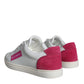 White Pink Leather Logo Classic Sneaker Shoes