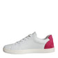 White Pink Leather Logo Classic Sneaker Shoes