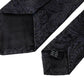 Black Patterned 100% Silk Adjustable Men Tie