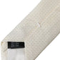 Off White Patterned Silk Classic Adjustable Tie