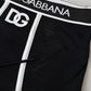 Black Cotton Stretch Branded Logo Underwear