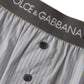 Gray Stripes Cotton Blend Boxer Shorts Underwear