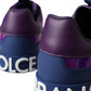 Purple Leather Low Top Sneakers Men Shoes