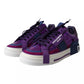 Purple Leather Low Top Sneakers Men Shoes
