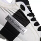 White Black Leather Low Top Women Sneaker Shoes