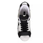 White Black Leather Low Top Women Sneaker Shoes