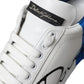 White Blue Portofino Low Top Leather Sneakers Shoes