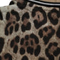 Brown Leopard Print Cotton Crew Neck T-shirt