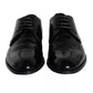 Black Calfskin Leather Derby Men Dress Shoes