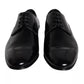 Black Calf Leather Derby Men Dress Shoes
