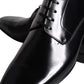 Black Calf Leather Derby Men Dress Shoes
