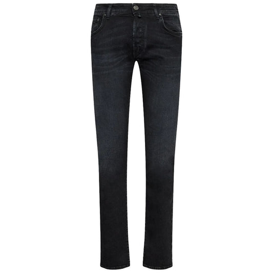 Black Cotton Jeans & Pant