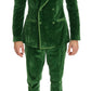 Emerald Elegance Velvet Three-Piece Suit