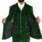 Emerald Elegance Velvet Three-Piece Suit