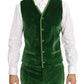 Emerald Elegance Velvet Three-Piece Suit