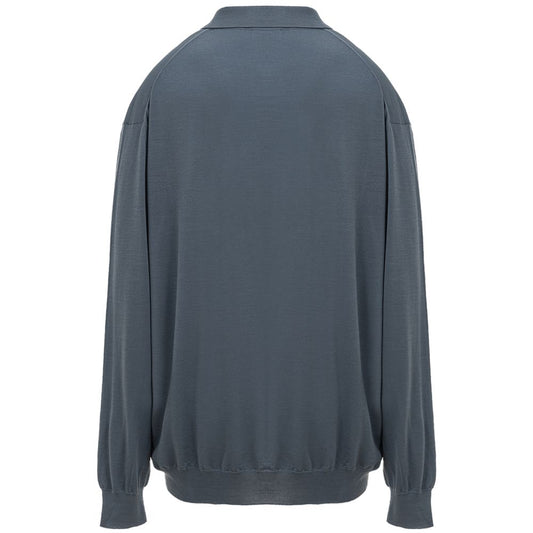 Gray Wool Polo Shirt