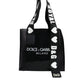 Black Street Logo Print PVC Shopping Tote Bag