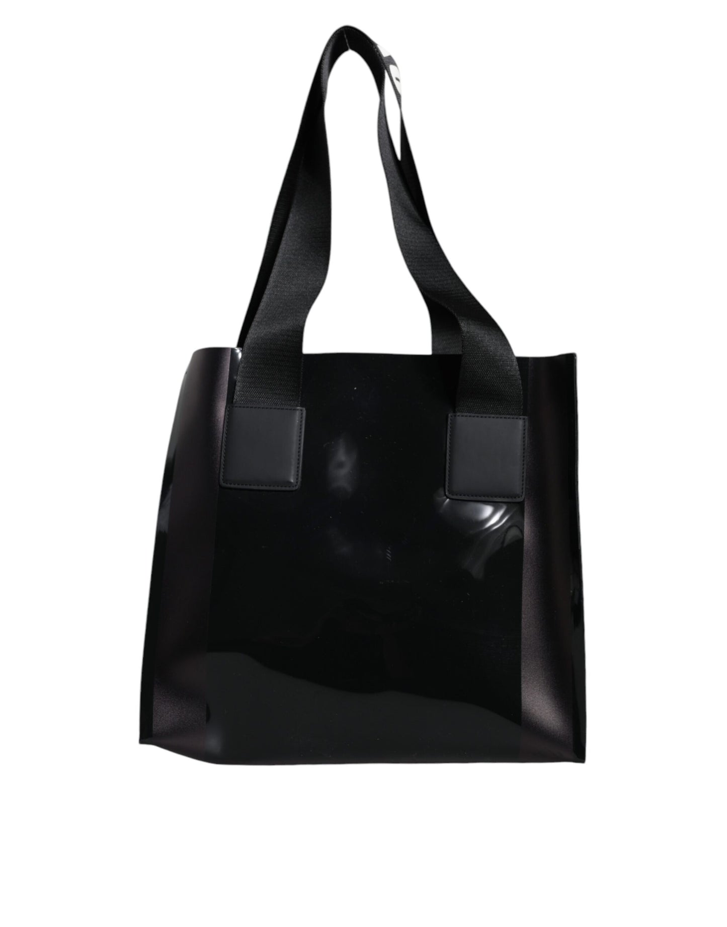 Black Street Logo Print PVC Shopping Tote Bag