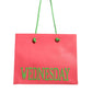 Pink Leather Weekend Wednesday Shopping Tote Bag