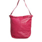 Fuchsia Pink Leather Shoulder Purse Tote Bag