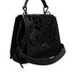 Black Leather Crossbody Strap Top Handle Bag