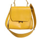 Yellow Leather Shoulder Strap Top Handle Bag