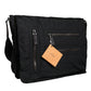 Black Canvas Pockets Crossbody Strap Shoulder Bag