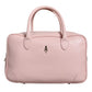 Pink Leather Logo Top Handle Duffel Handbag Women Bag