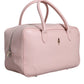 Pink Leather Logo Top Handle Duffel Handbag Women Bag