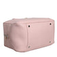 Pink Leather Logo Top Handle Duffel Handbag Women Bag