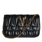 Black Mini Nappa Leather Crossbody Shoulder Bag