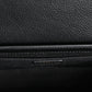 Black Grainy Calf Leather Logo Crossbody Shoulder Bag