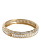 Gold Tone Brass Crystal Stass DG Round Bangle Bracelet