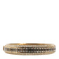 Gold Tone Brass Crystal Stass DG Round Bangle Bracelet