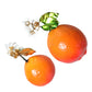 Gold Tone Brass Crystals Orange Lily Clip On Earrings