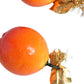 Gold Tone Brass Crystals Orange Lily Clip On Earrings