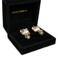 Gold Brass Heart Cat Crystal Pendant Clip Drop Earrings