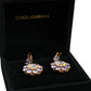 Gold Brass Crystal SICILY Clip Jewelry Dangling Earrings