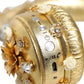 Gold Leather Floral Crystal Angel Headset Headphones