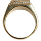 Gold Plated 925 Silver Green Crystal Ring