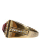 Gold Plated 925 Silver Red Crystal Ring